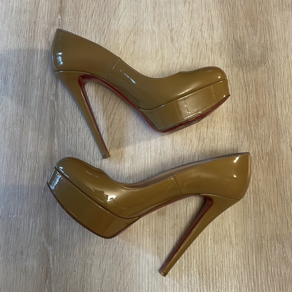 Louboutin Bianca 140MM Camel Patent - 37.5
